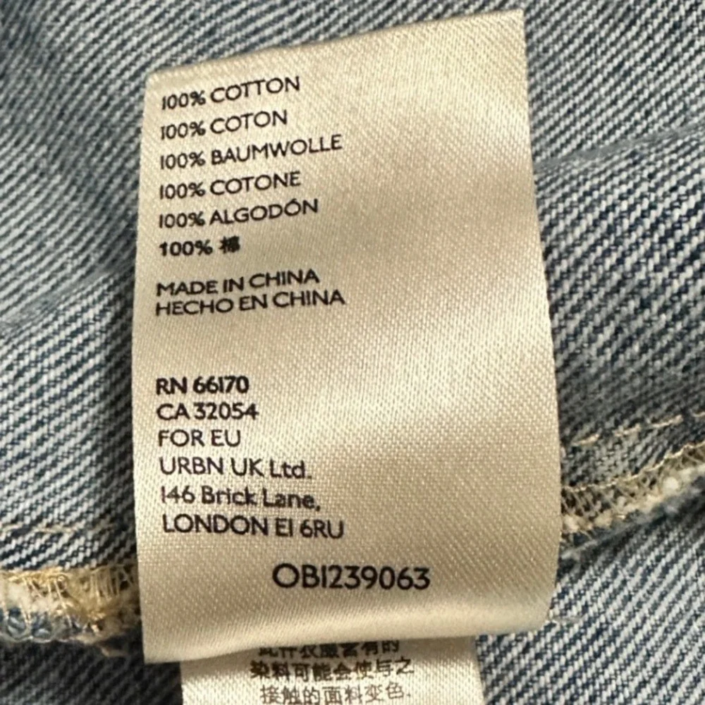 We‎ The Free East of Eden Paperbag Denim Mini Skirt Blue Raw Hem Women's 25 Boho